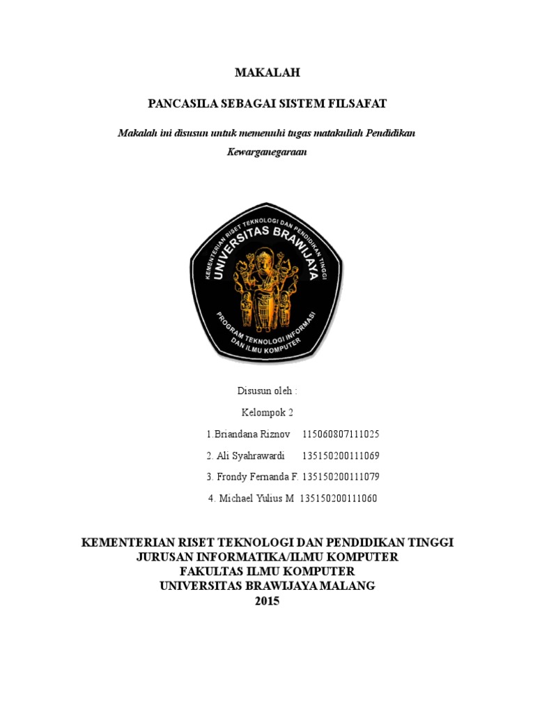 Makalah Pancasila Sebagai Sistem Filsafat Makalah Pancasila Sebagai Sistem Filsafat