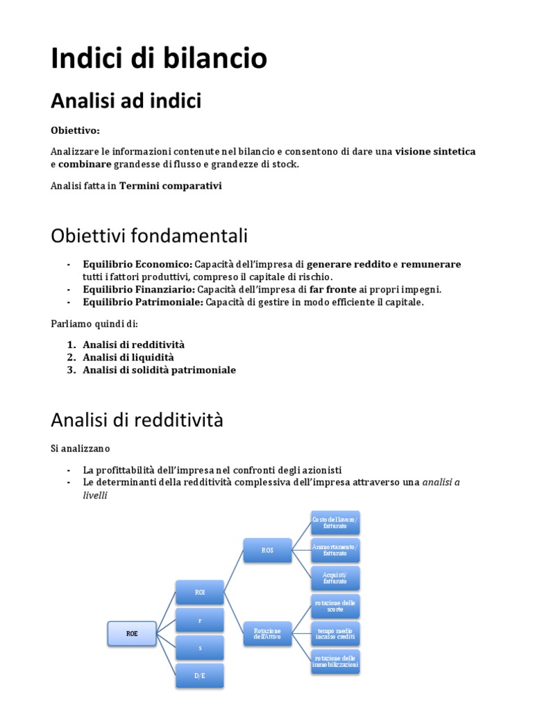 Indici Di Bilancio | PDF