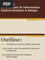 Introduction To Information System Analysis & Design