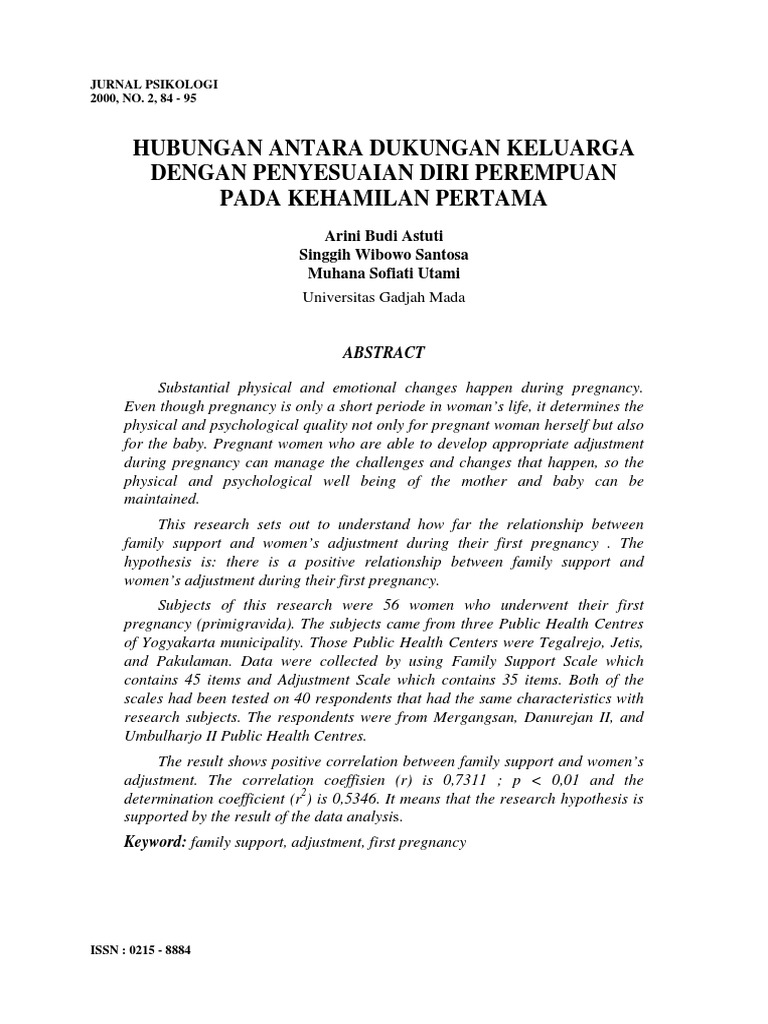 Family Support and Women's Adjustment in Pregnancy | PDF | Wellness ...