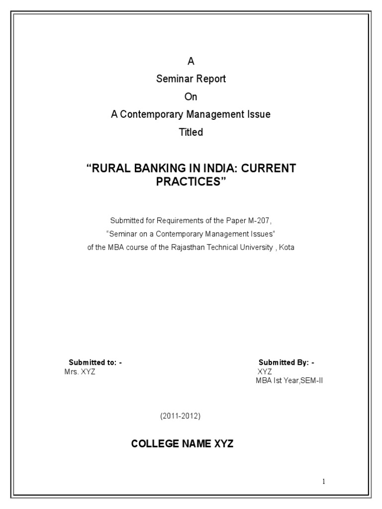 Rural Banking in India: Current Practices | PDF | Cooperative | Banks