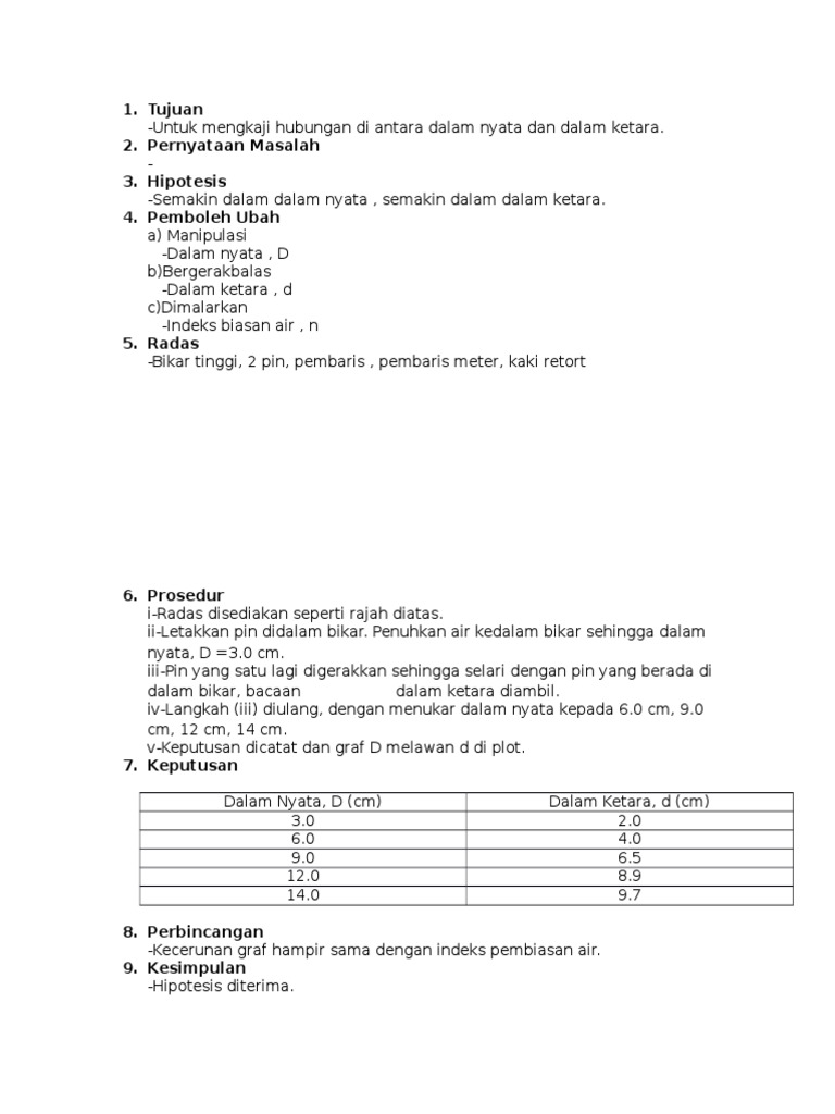 Soalan Amali Fizik Tingkatan 4 - Persoalan n