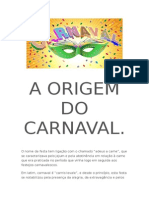 A Origem Do Carnaval