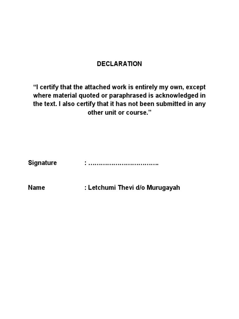 Original Work Declaration Form | PDF