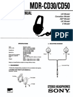 Service Manual Sony Fone MDR CD30