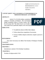 A Study About-Abstract:: Anti Conversion Act With Reference To Freedom of Religion - An Overview