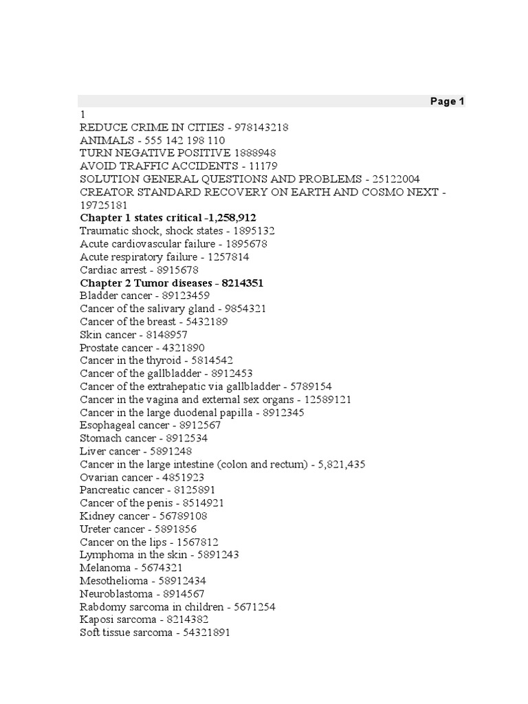Grabovoi Codes for Health and Healing | PDF | Cancer | Coagulation