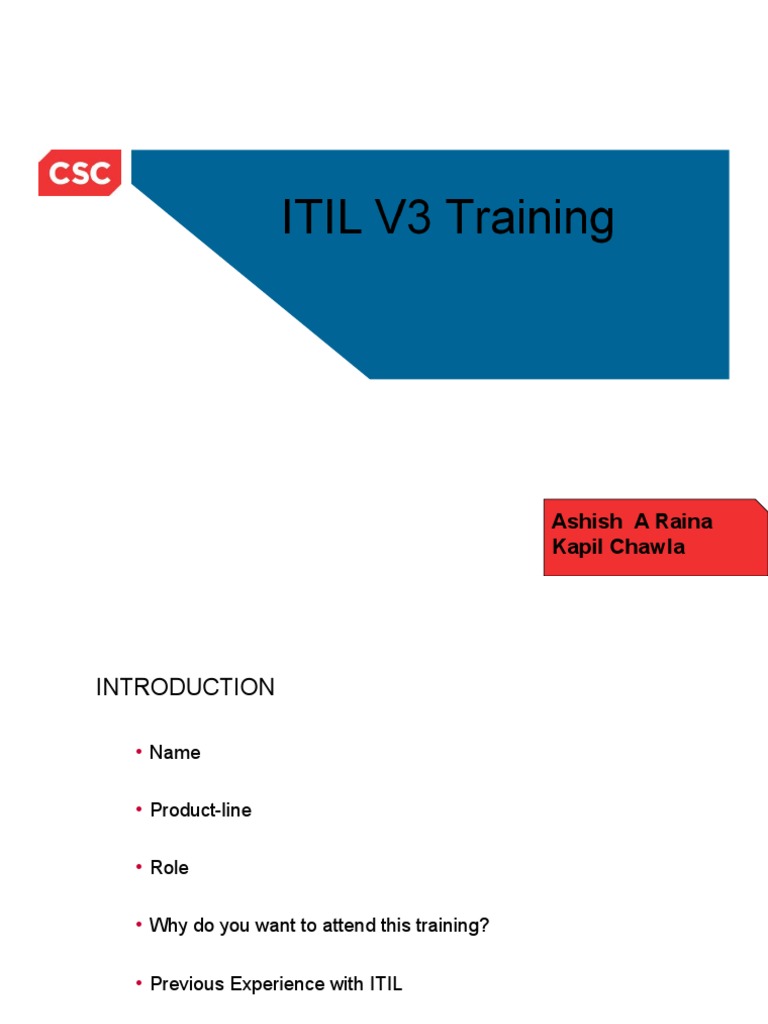 Itil V3 Pdf Itil It Service Management