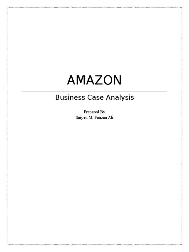 Amazon Case Analysis PDF E Books