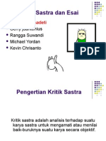 Presentasi Kritik Dan Esai Sastra