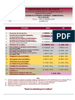 CALENDARIO AA Jurispruedencia y CCSS I 2015 Actividades Academicas Administrativas Aprobado CSU