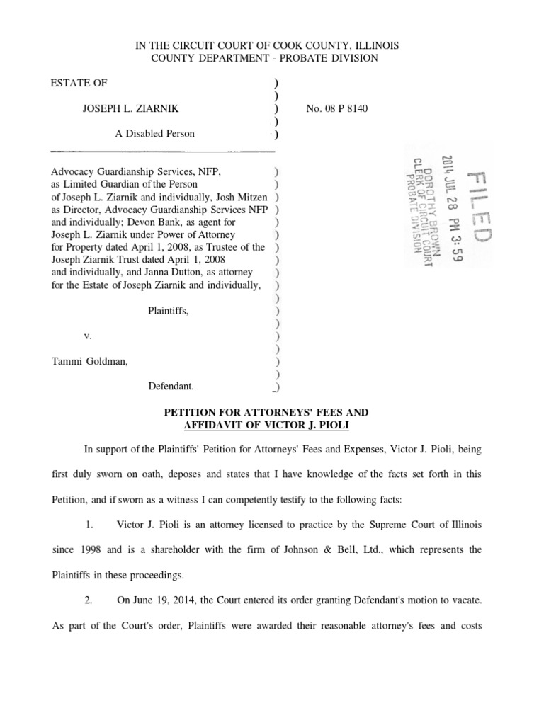 Janna Dutton Petitions for Attorney Fees Legal Guardian Lawyer