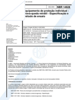 Abnt - NBR 14628 - Equipamento de Protecao Individual - Trava-Queda Retratil - Especificacao E Metodo de Ensaio