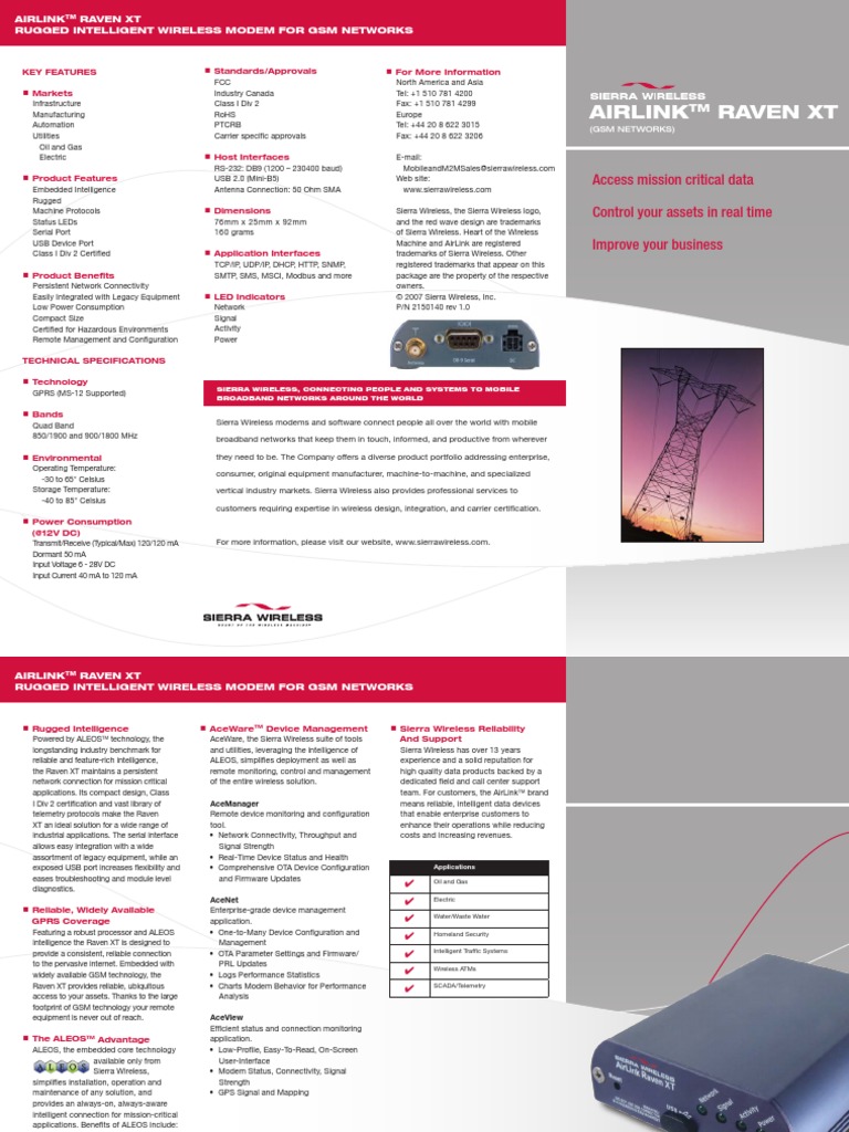 Airlink Raven XT: Access Mission Critical Data Control Your Assets in ...