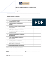 Juicio de Experto Sobre Matriz de Consistencia