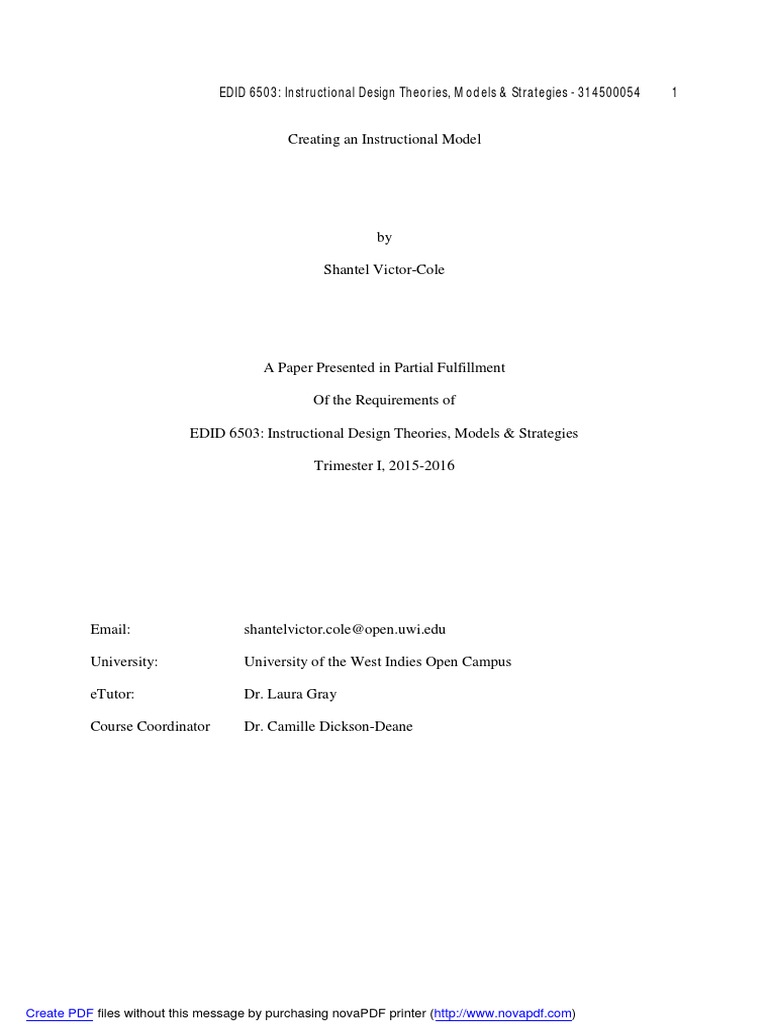 Instructional Design Models Overview | PDF | Instructional Design ...
