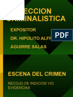 Inspeccion Criminalistica: Expositor Dr. Hipolito Alfredo Aguirre Salas