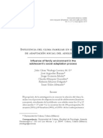 Influencia Del Clima Familiar en El Proceso de Adaptación Social Del Adolescente