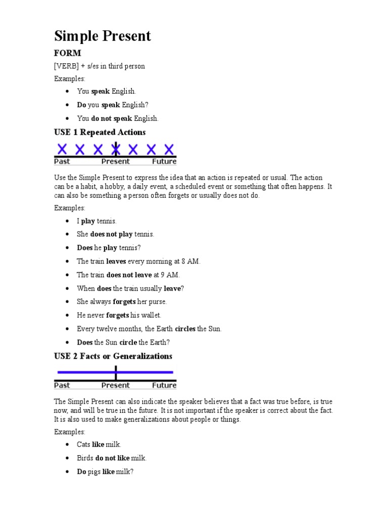 Understanding Simple Present Tense | PDF | Perfect (Grammar ...