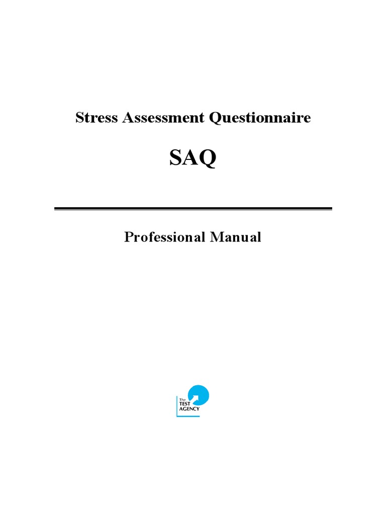 SAQ20 Manual Version 1.0 | PDF | Self Esteem | Procrastination