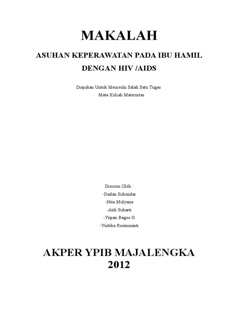 Makalah Post Partum Hiv Aids
