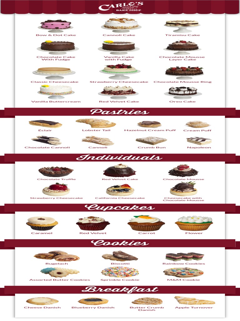 Carlos Bakery Menu PDF