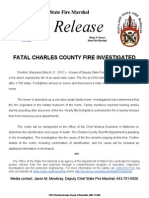 2015 03 21 Fatal Fire Pomfret Charles County