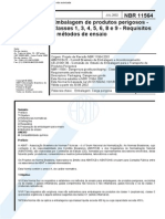 NBR 11564 - 2002 - Embalagem de Produtos Perigosos - Classes 1 3 4 5 6 8 e 9 - Requisitos e Metod