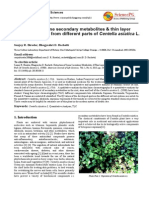 Extraction of Some Secondary Metabolites & Thin Layer Chromatography From Different Parts of Centella Asiatica L.