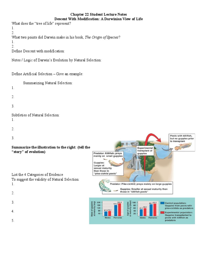 Darwin's Evolution and Natural Selection Notes | PDF