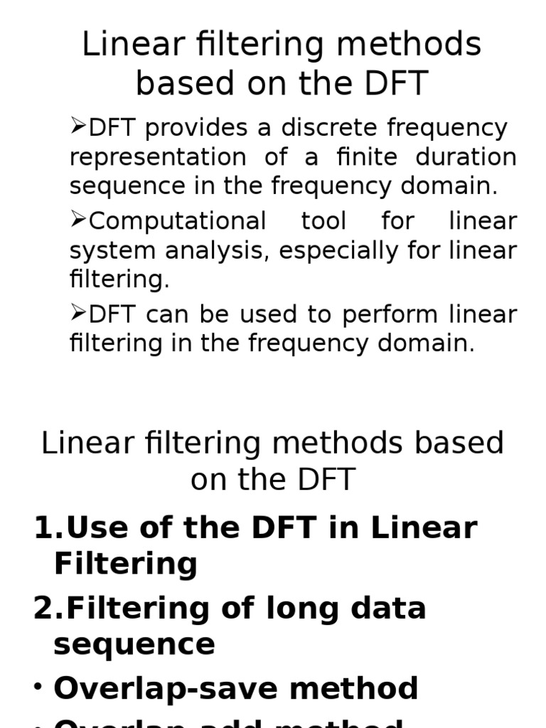 DFT-Based Linear Filtering Methods | PDF | Discrete Fourier Transform ...