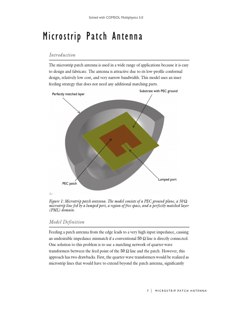 Comsol Model Download 198073 Models - Rf.microstrip Patch Antenna Inset ...