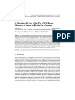 A Literature Review of The Use of GIS-Based Measures of Access To Health Care Services