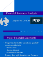 Financial Statement Analysis: Angeline M. Lavin, PH.D., CFA
