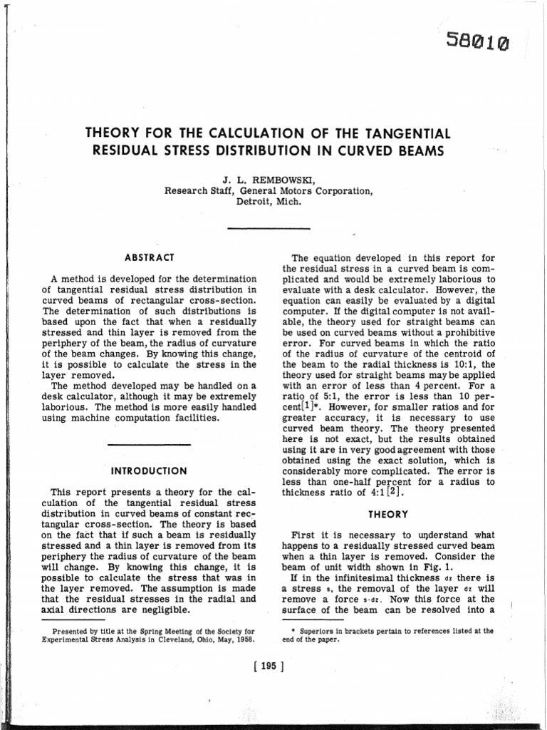 Curved Beam Stress Analysis | PDF | Bending | Beam (Structure)