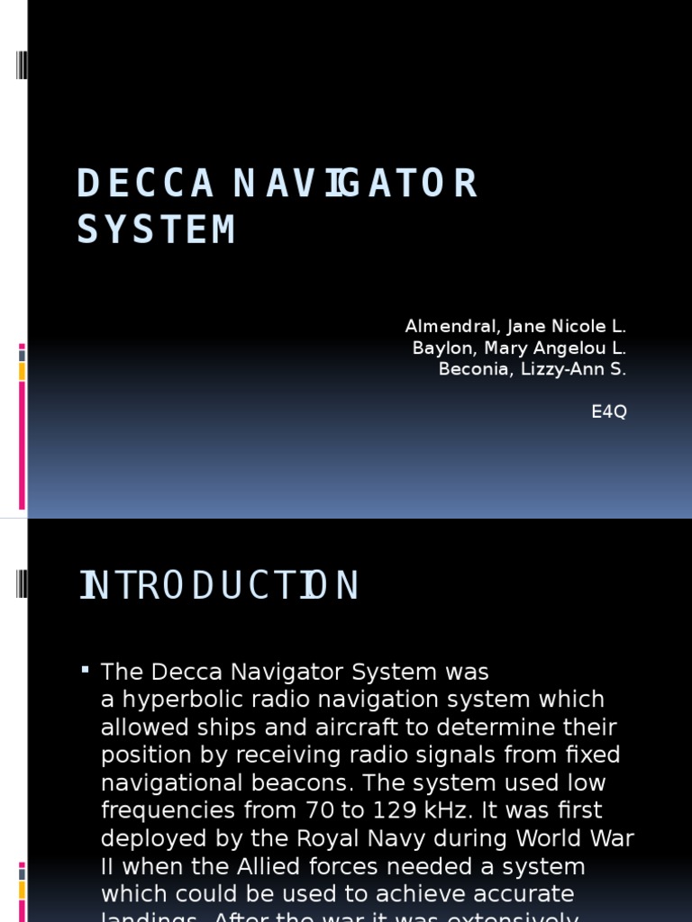 Overview of the Decca Navigator System | PDF | Navigation ...