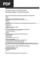 Knowledge of Jquery 1.3.2 Skills Test Answer