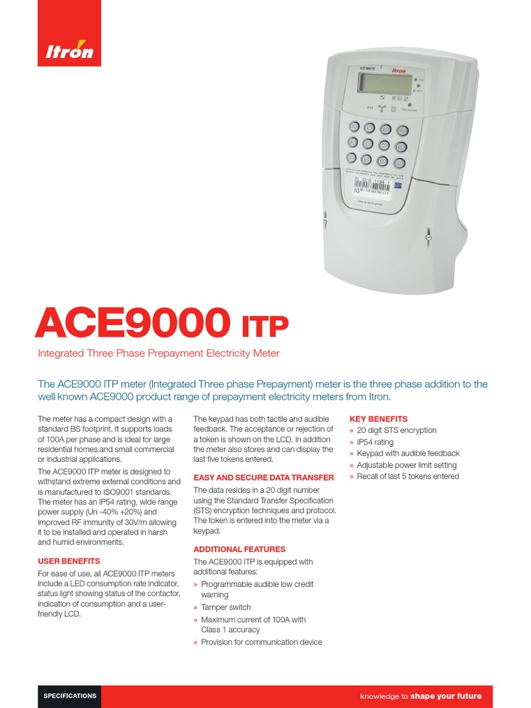 Integrated Three Phase Prepayment Electricity Meter PDF