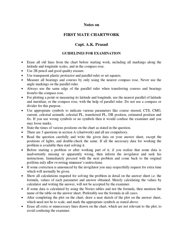 Chart Work Notes | PDF | Compass | Speed