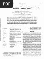 Analysis of The Nonlinear Vibrations of Unsymmetrically Laminated Composite Beams