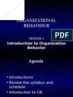 Organizational Behaviour: Introduction To Organization Behavior