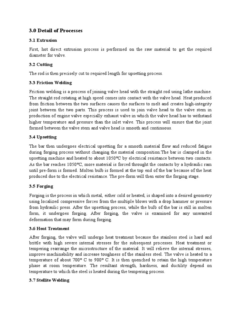 3.0 Detail of Processes: 3.1 Extrusion | PDF