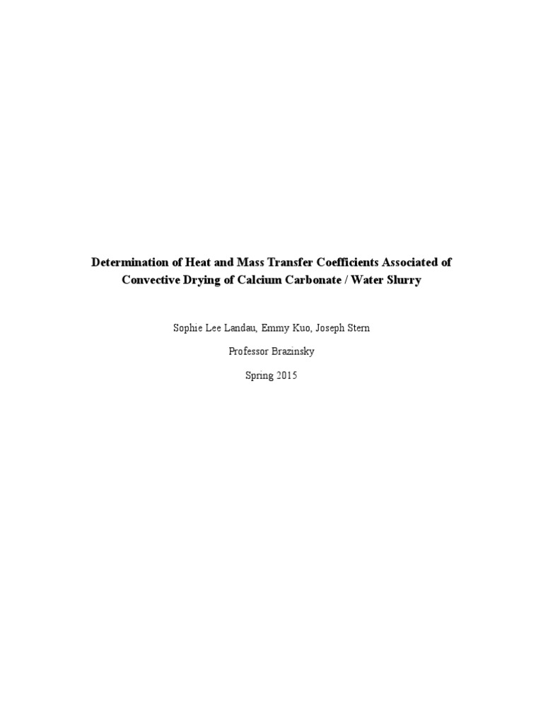 Drying Lab Report PDF Heat Transfer Heat