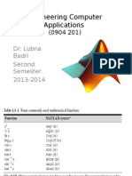 Engineering Computer Applications: Dr. Lubna Badri Second Semester 2013-2014