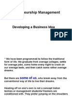 Developing Business Ideas for Entrepreneurship Management