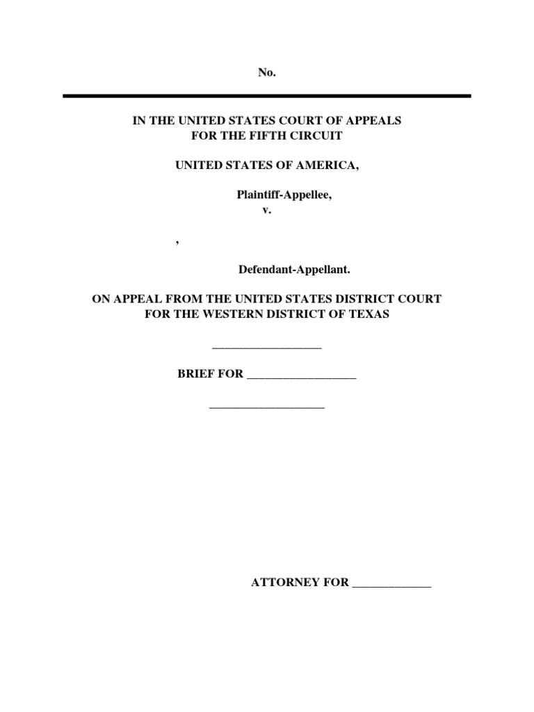 Appeal Brief for 5th Circuit Case | PDF | Brief (Law) | Typefaces