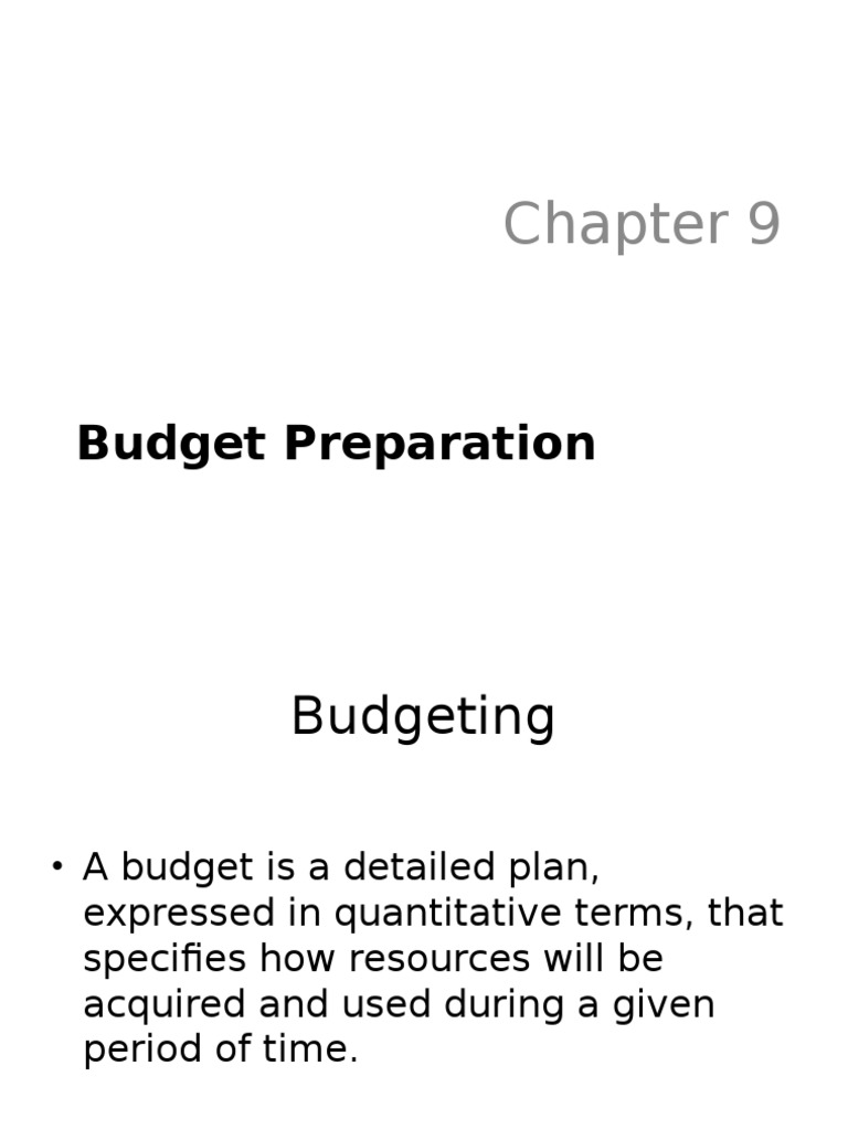 Chapter 9 Budgeting Pdf Inventory Budget