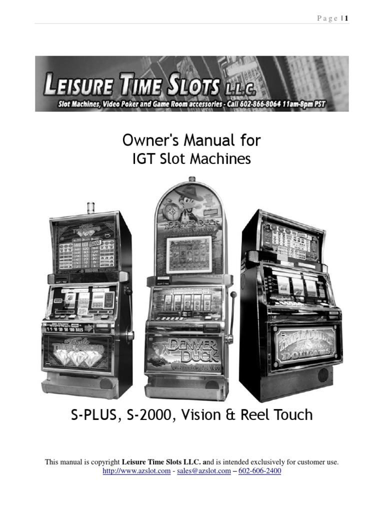 Igt Manual PDF Slot Machine Manufactured Goods