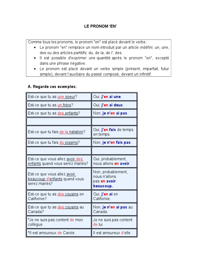 Maîtriser le Pronom 
