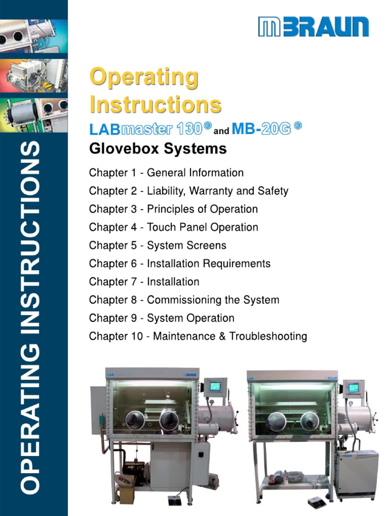 Glovebox Operating Instructions Mbraun High Voltage Oxygen Free